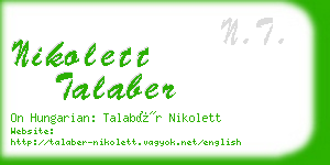 nikolett talaber business card